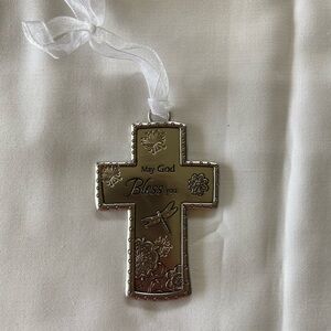 Silver Blessing Cross Ornament